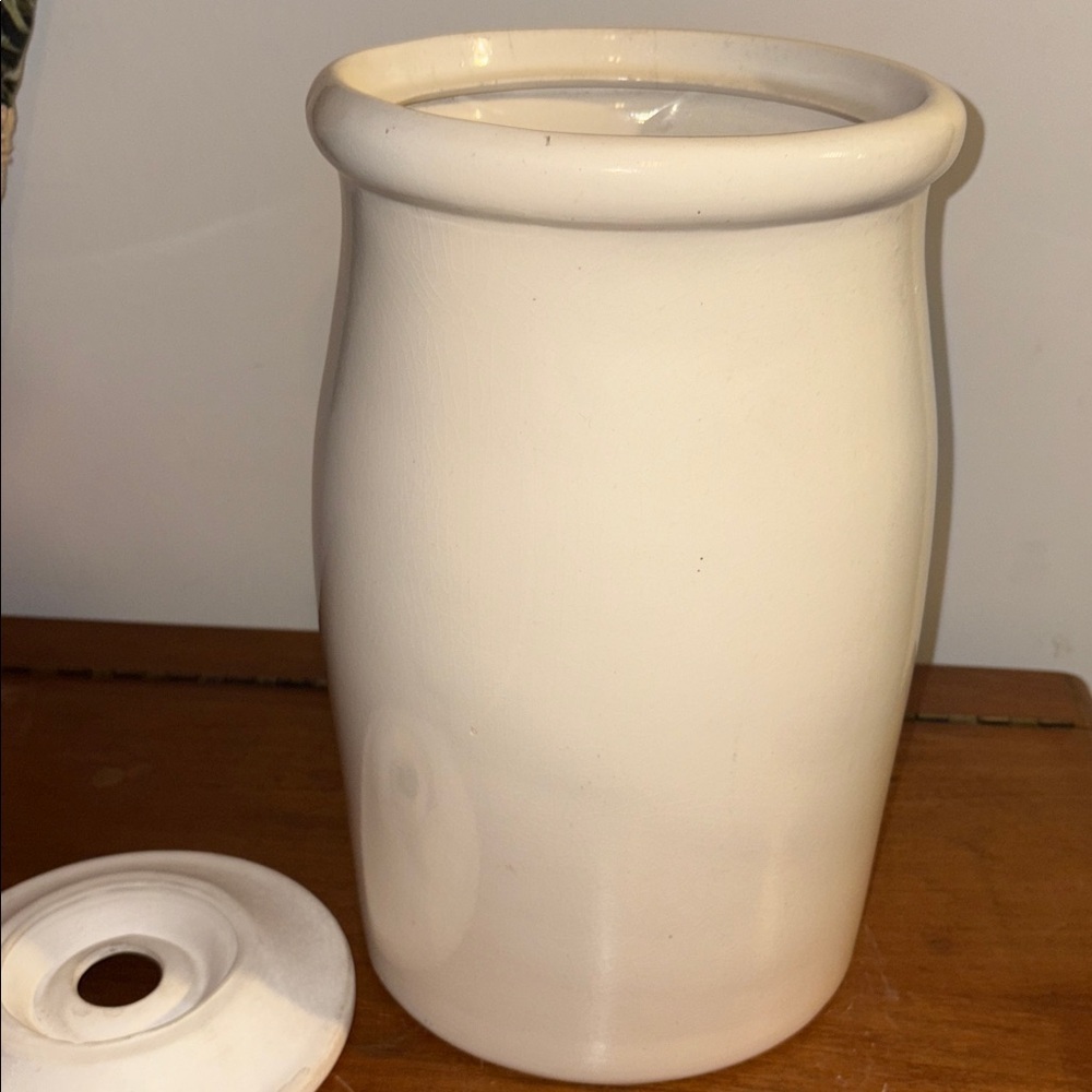 Large Country Geese Ducks Ceramic Butter Churner Crock Vintage 80s Rustic Farm - Picture 8 of 17